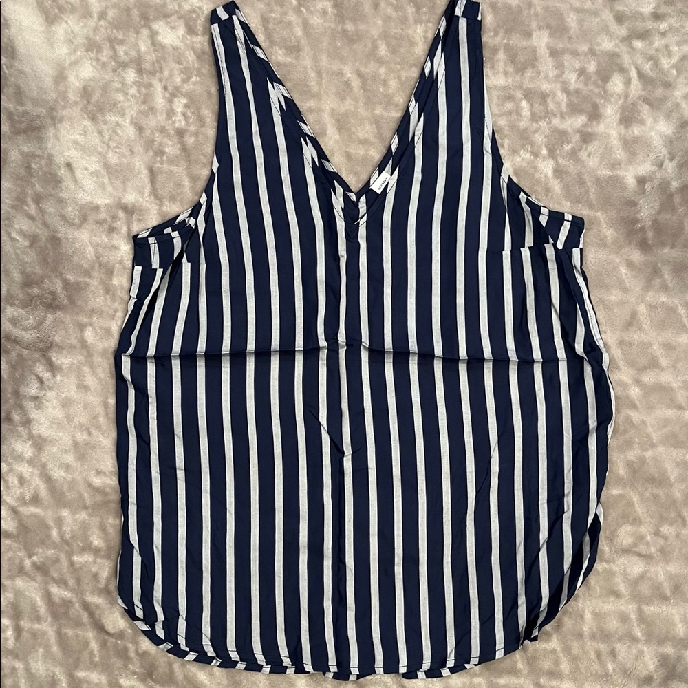 Navy blue and gray striped camisole